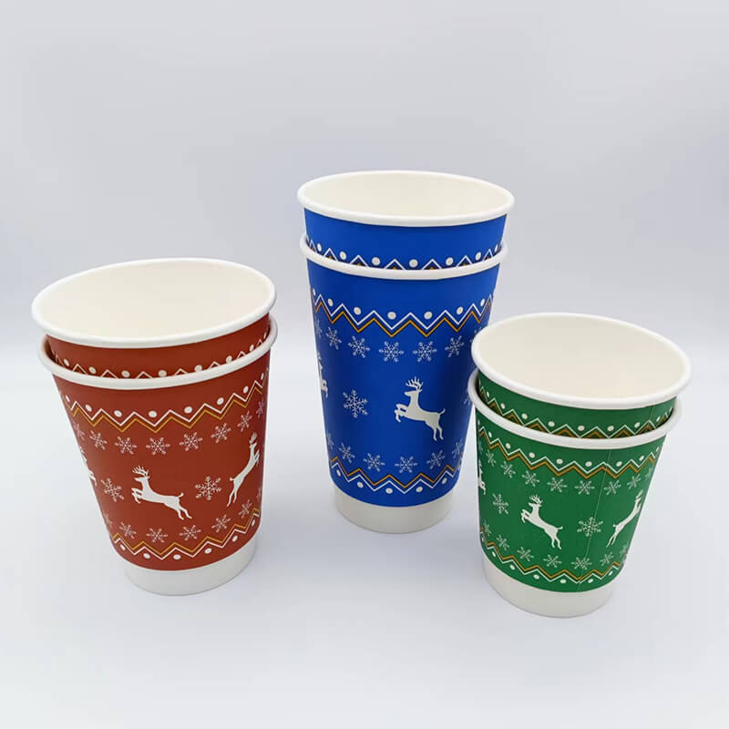 christmas paper coffee cups