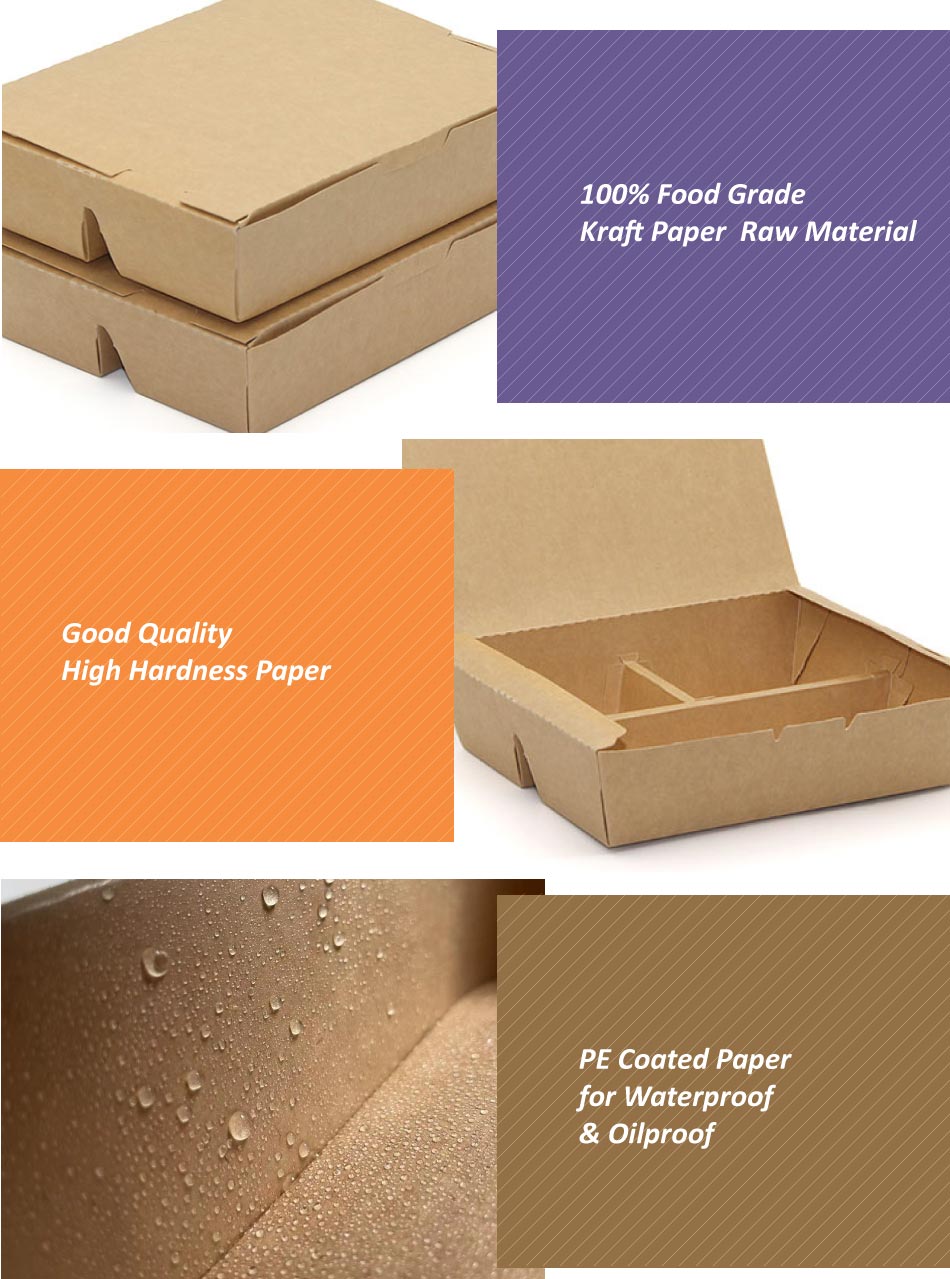 Take out Kraft White Paper Food Container 