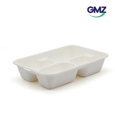 Sugarcane bagasse compartment lunch tray